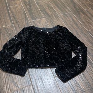 Express sequins long sleeve top